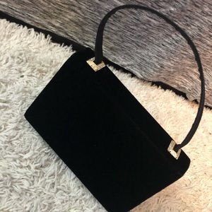 BLACK VELVET MINI PURSE WITH MIRROR